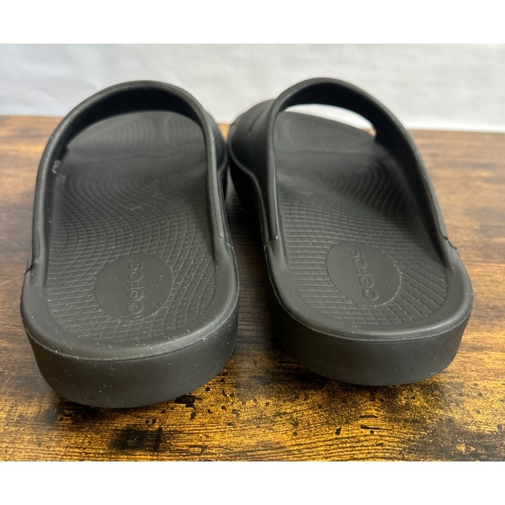 OOFOS OOahh Recovery Slides Matte Black Slip On Sandals Women's 9 Men's 7 EU 40 - Picture 10 of 12